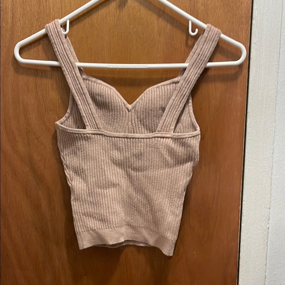Women's Tan Ribbed Knit Top - Picture 5 of 5